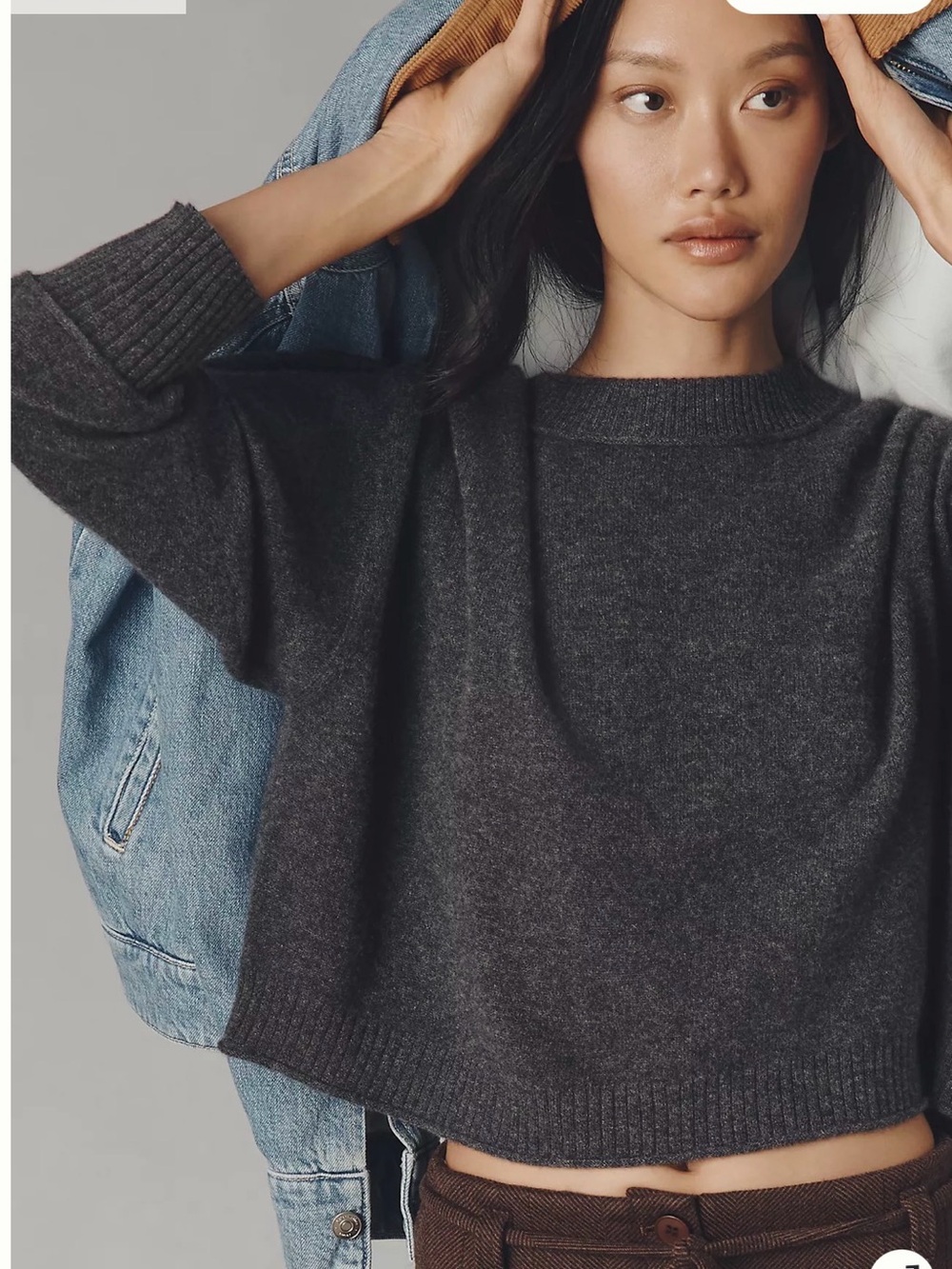 Anthropologie Charcoal Crewneck Sweater